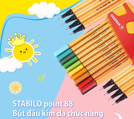 Bộ bút lông kim Stabilo 10 màu PT8810C Point 88