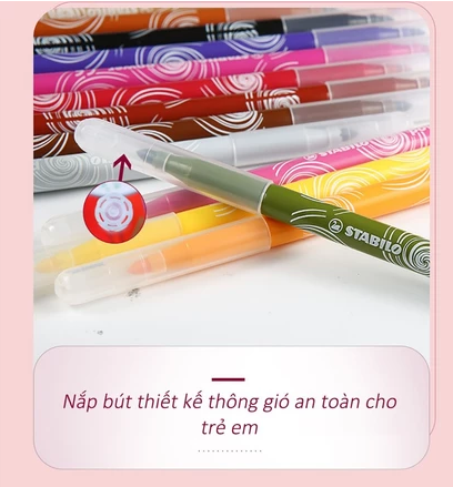 Bút lông đầu to STABILO power PW280-18 ( Hộp 18 màu)