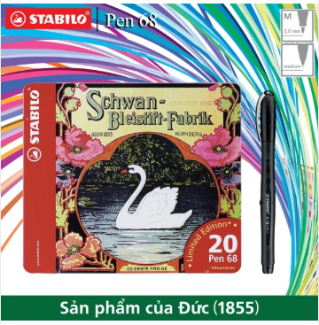 Bộ bút lông màu STABILO Pen 68 1.0mm (20 màu/hộp thiếc)