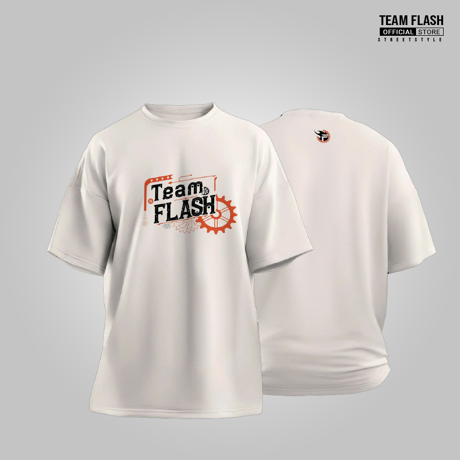 Áo thun Team Flash 2025 - Steampunk màu trắng