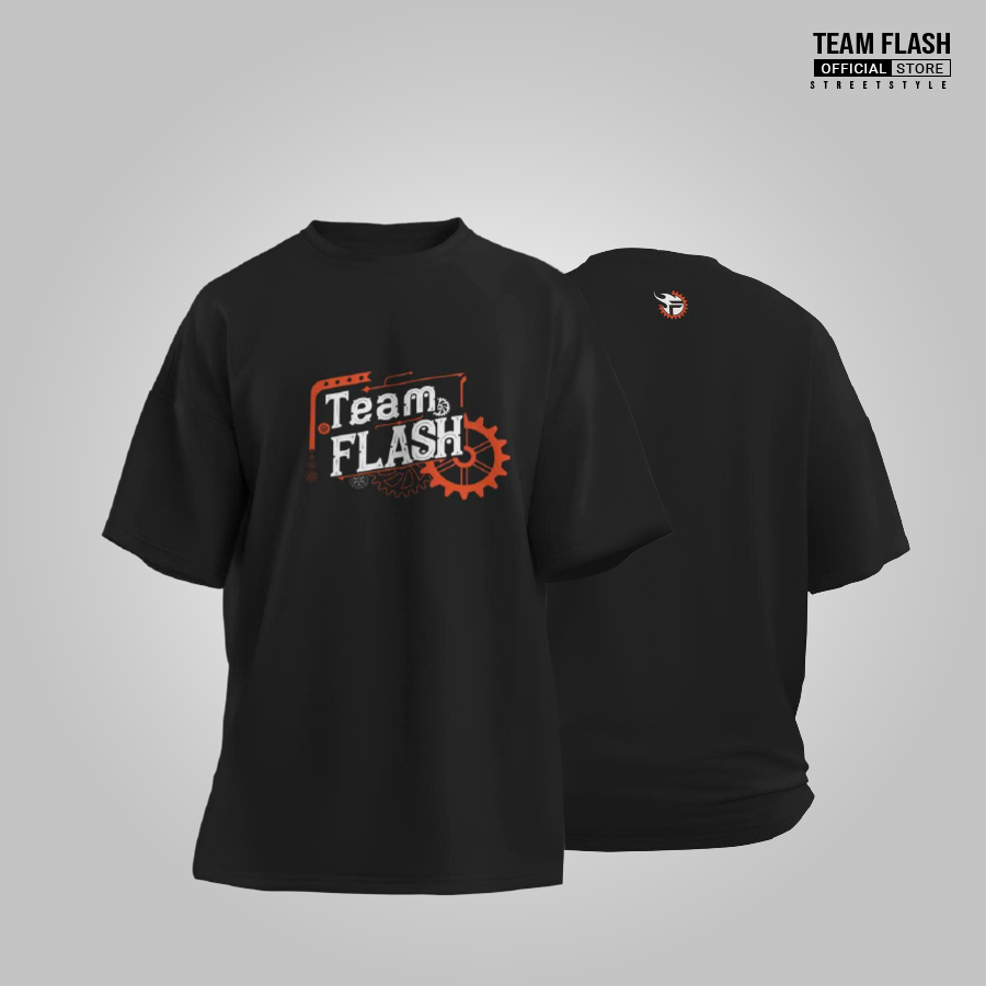 Áo thun Team Flash 2025 - Steampunk màu đen