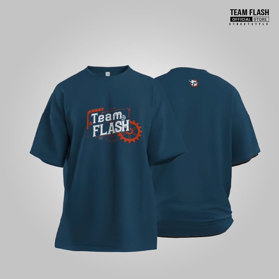 Áo thun Team Flash 2025 - Steampunk màu xanh navy