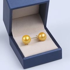 Bông Tai Nụ Ngọc Trai Vàng Tự Nhiên Hạt Edison Tròn 7-8mm AAAA Cao Cấp Chốt Bạc s925 MAD BTT099