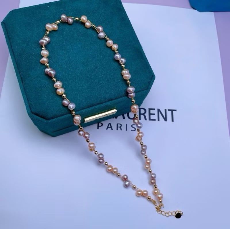 Vòng Cổ Choker Sợi Bện Đính Ngọc Trai Tự Nhiên MADAME HIEN PEARLS Đáng Yêu Cho Nữ CT064