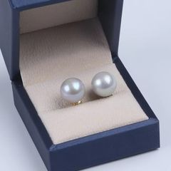 Bông Tai Bạc Ý s925 Đính 1 Hạt Ngọc Trai Trắng Tròn Tự Nhiên 8-11mm Tối Giản MADAME HIEN PEARLS BTT051