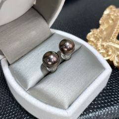 Bông Tai Nụ Bạc Ý s925 Đính 1 Hạt Ngọc Trai Đen Tự Nhiên Tối Giản MADAME HIEN PEARLS Cho Nữ BTT051