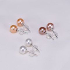 Bông Tai Bạc Ý s925 Đính 1 Hạt Ngọc Trai Tự Nhiên 4-6mm Tối Giản MADAME HIEN PEARLS Cho Nữ BTT051