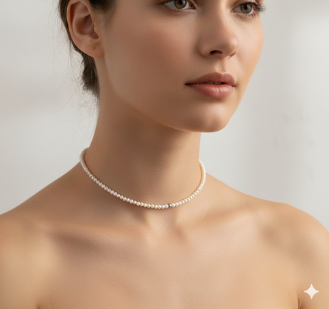 Bộ Trang Sức Ngọc Trai Tự Nhiên Tròn Nhí 2-3mm Khoá Bạc s925 Mặt 1 Hạt Bi Bạc Thanh Lịch Phong Cách Hàn Quốc Cho Nữ MADAME HIEN PEARLS Cho Nữ SCT047