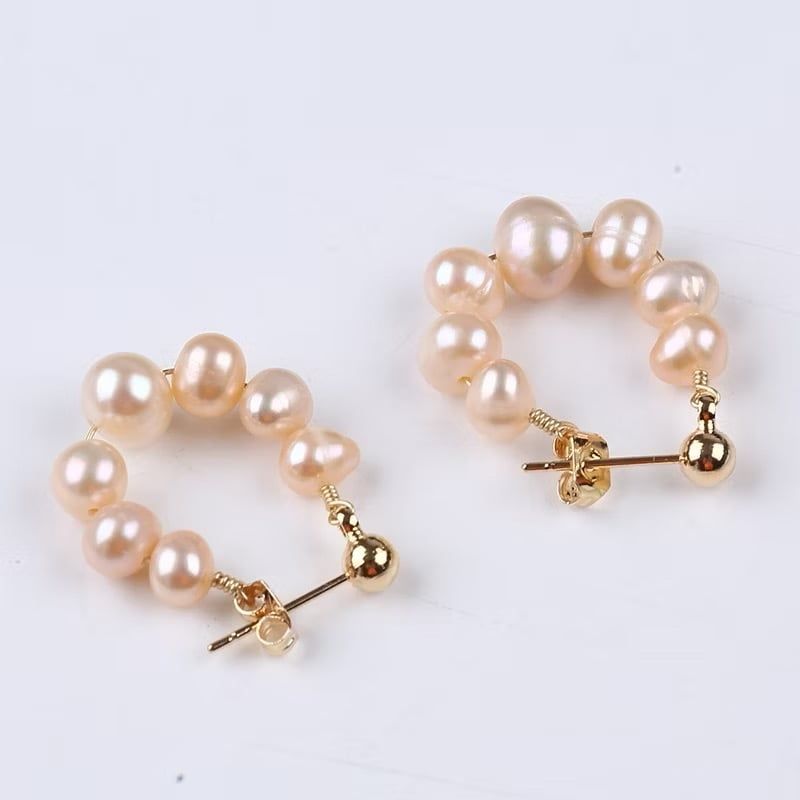 Khuyên Tai Tròn Tua Rua Bông Tai Ngọc Trai Nuôi Tự Nhiên Thời Trang Châu Âu Đơn Giản Cho Nữ BTT008