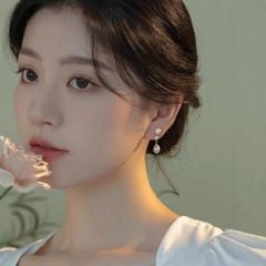 Bông Tai Tua Rua 3 Hạt Ngọc Trai Giọt Nước Tự Nhiên MADAME HIEN PEARLS Cho Nữ BTG164