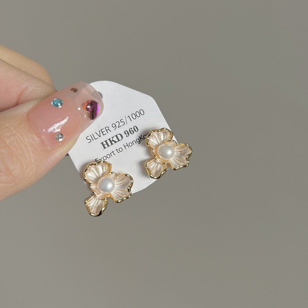 Bông Tai Bạc Nữ Hình Hoa Mai Đính Ngọc Trai Tone Pastel - Trang Sức Ngọc Trai Phú Quốc Giá Sỉ Cao Cấp, Thời Trang BTN322B