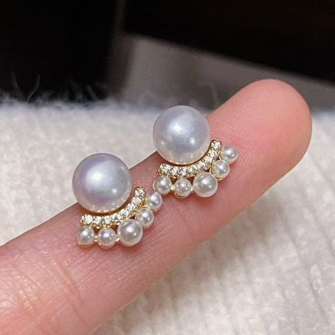 Bông Tai Ngọc Trai Tự Nhiên Chân Mèo Sang Trọng - Trang Sức Ngọc Trai Phú Quốc Giá Sỉ BTN329