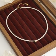 Vòng Cổ Ngọc Trai Tự Nhiên Tròn Nhí 2-3mm Khoá Bạc s925 Đính Mặt Chuông Bi Vàng - Vòng Cổ Thanh Lịch Phong Cách Hàn Quốc Cho Nữ MADAME HIEN PEARLS Cho Nữ CT074