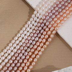 Vòng Cổ Ngọc Trai Hạt Gạo Oval Tự Nhiên 5-6mm Khoá Bạc 925 Dây Chuyền Hạt Nhỏ - Ngọc trai Giá Sỉ Phú Quốc CG002