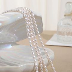 Vòng Cổ Ngọc Trai Hạt Gạo Oval Tự Nhiên 5-6mm Khoá Bạc 925 Dây Chuyền Hạt Nhỏ - Ngọc trai Giá Sỉ Phú Quốc CG002