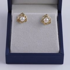 Bông Tai Ngọc Trai Tự Nhiên Hoa 5 Cánh MADAME HIEN PEARLS Thời Trang Nữ BTN189