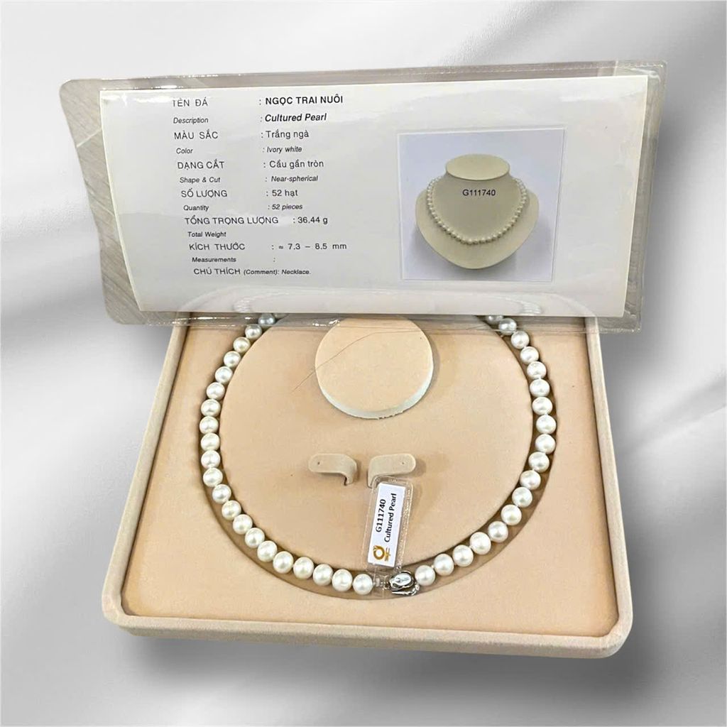 [Kèm Kiểm Định] Vòng Cổ Ngọc Trai Tự Nhiên Cao Cấp Chuẩn 8-9mm AAA+ Vòng Cổ Nước Ngọt Có Chứng Nhận Trang Sức Quý Phái MADAME HIEN PEARLS Thanh Lịch Cho Nữ CT073