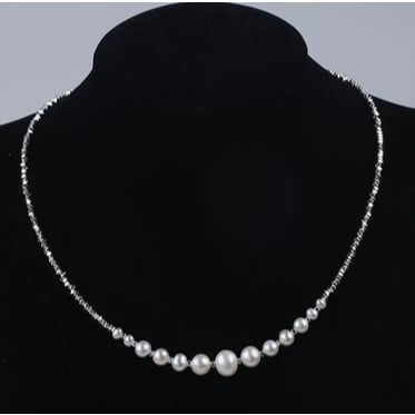 Vòng Cổ Ngọc Trai  Dạng Hạt Tròn Chạy Dainty Phối Bạc Sterling - Vòng Cổ Thanh Lịch Phong Cách Công Chúa MADAME HIEN PEARLS Cho Nữ CT075
