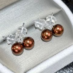 Bông Tai Nụ Bạc Ý s925 Đính 1 Hạt Ngọc Trai Tự Nhiên Chocolate Pearl Màu Nâu Socola Ánh Kim Hiếm Lạ Mắt Tối Giản MADAME HIEN PEARLS Cho Nữ BTT051DS