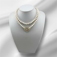 Vòng Cổ Ngọc Trai Tự Nhiên 8-9mm Dài 80cm Khoá Hoa Hướng Dương Đính Đá Long Lanh Sang Trọng MADAME HIEN PEARLS Cho Nữ CT062