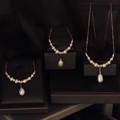 Vòng Cổ Ngọc Trai Choker Hạt Chạy Phối Mặt Ngọc Trai Giọt Nước Tự Nhiên MADAME HIEN PEARLS Cho Nữ CG080