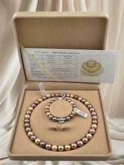 [Kèm kiểm định] Bộ Set Ngọc Trai VIP Vòng cổ và Vòng Tay Bộ Trang Sức Ngọc Trai Tứ Quý Tự Nhiên 10-13mm AAAA Cao Cấp Ngọc Trai Phú Quốc Giá Sỉ SCT049