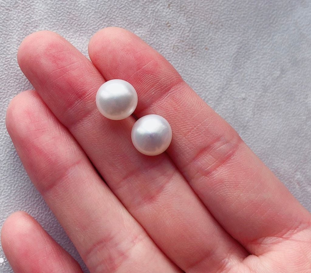 Hạt Ngọc Trai Giá Sỉ Dáng Nút Bóng Đẹp Tự Nhiên Hoàn Hảo AAA+ Nhiều Kích Thước Dùng Làm Phụ Kiện Trang Sức DIY HN002