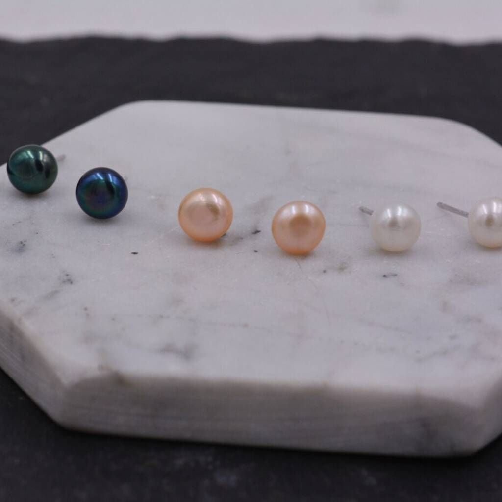 Hạt Ngọc Trai Giá Sỉ Dáng Nút Bóng Đẹp Tự Nhiên Hoàn Hảo AAA+ Nhiều Kích Thước Dùng Làm Phụ Kiện Trang Sức DIY HN002