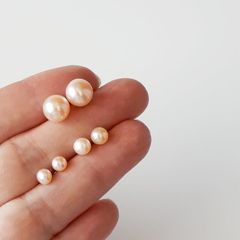 Hạt Ngọc Trai 9-10mm Giá Sỉ Dáng Nút Bóng Đẹp Tự Nhiên Hoàn Hảo AAA+ Nhiều Kích Thước Dùng Làm Phụ Kiện Trang Sức DIY HN002