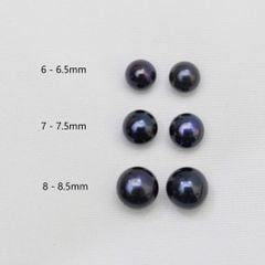 Hạt Ngọc Trai Đen Giá Sỉ Dáng Nút Bóng Đẹp Tự Nhiên Hoàn Hảo AAA+ Nhiều Kích Thước Dùng Làm Phụ Kiện Trang Sức DIY HN002D