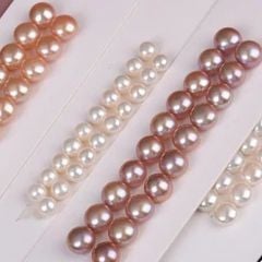 Hạt Ngọc Trai Giá Sỉ Dáng Nút Bóng Đẹp Tự Nhiên Hoàn Hảo AAA+ Nhiều Kích Thước Dùng Làm Phụ Kiện Trang Sức DIY HN002