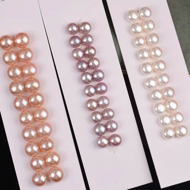 Hạt Ngọc Trai Giá Sỉ Dáng Nút Bóng Đẹp Tự Nhiên Hoàn Hảo AAA+ Nhiều Kích Thước Dùng Làm Phụ Kiện Trang Sức DIY HN002