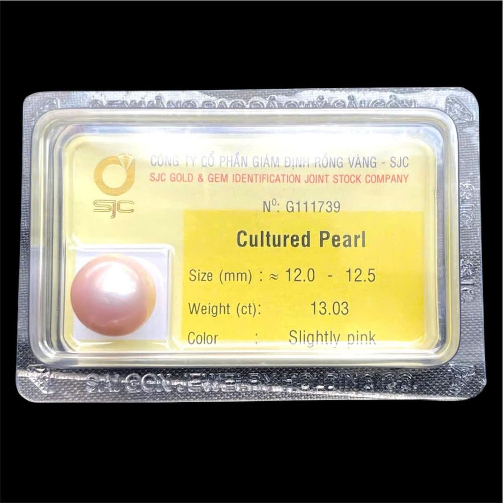 [Ngọc Màu Hiếm, Kèm Kiểm Định] Hạt Ngọc Trai Hồng Pastel Tự Nhiên 12-13mm AAAA VIP Cao Cấp MADAME HIEN PEARLS HT022