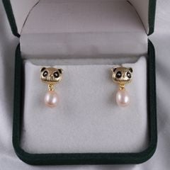 Bông Tai Ngọc Trai Panda Mạ Vàng 18K – Trang Sức Ngọc Trai Cao Cấp Phú Quốc Giá Sỉ MADAME HIEN PEARLS BTG168