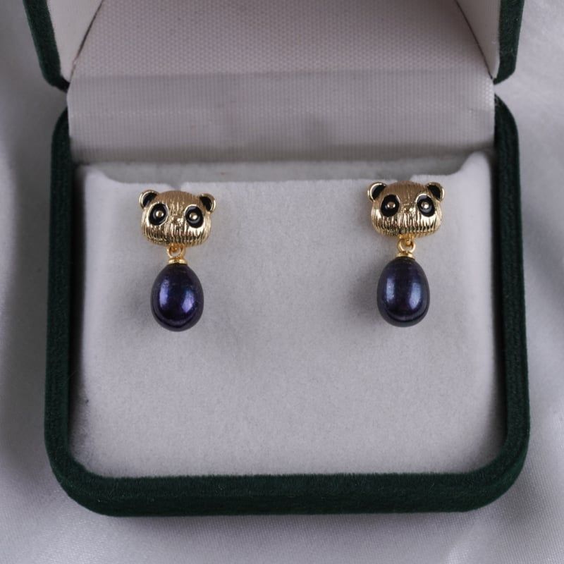 Bông Tai Ngọc Trai Panda Mạ Vàng 18K – Trang Sức Ngọc Trai Cao Cấp Phú Quốc Giá Sỉ MADAME HIEN PEARLS BTG168