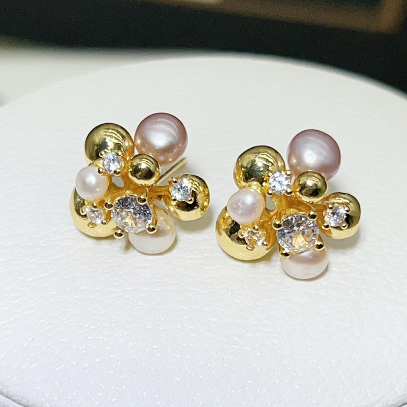 Khuyên Tai Ngọc Trai Tự Nhiên Hoa Bóng Kiểu Dáng Hiện Đại Thiết Kế Sang Trọng - Trang Sức Ngọc Trai Phú Quốc Giá Sỉ BTN325