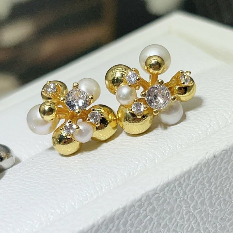 Khuyên Tai Ngọc Trai Tự Nhiên Hoa Bóng Kiểu Dáng Hiện Đại Thiết Kế Sang Trọng - Trang Sức Ngọc Trai Phú Quốc Giá Sỉ BTN325