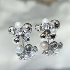 Khuyên Tai Ngọc Trai Tự Nhiên Hoa Bóng Kiểu Dáng Hiện Đại Thiết Kế Sang Trọng - Trang Sức Ngọc Trai Phú Quốc Giá Sỉ BTN325