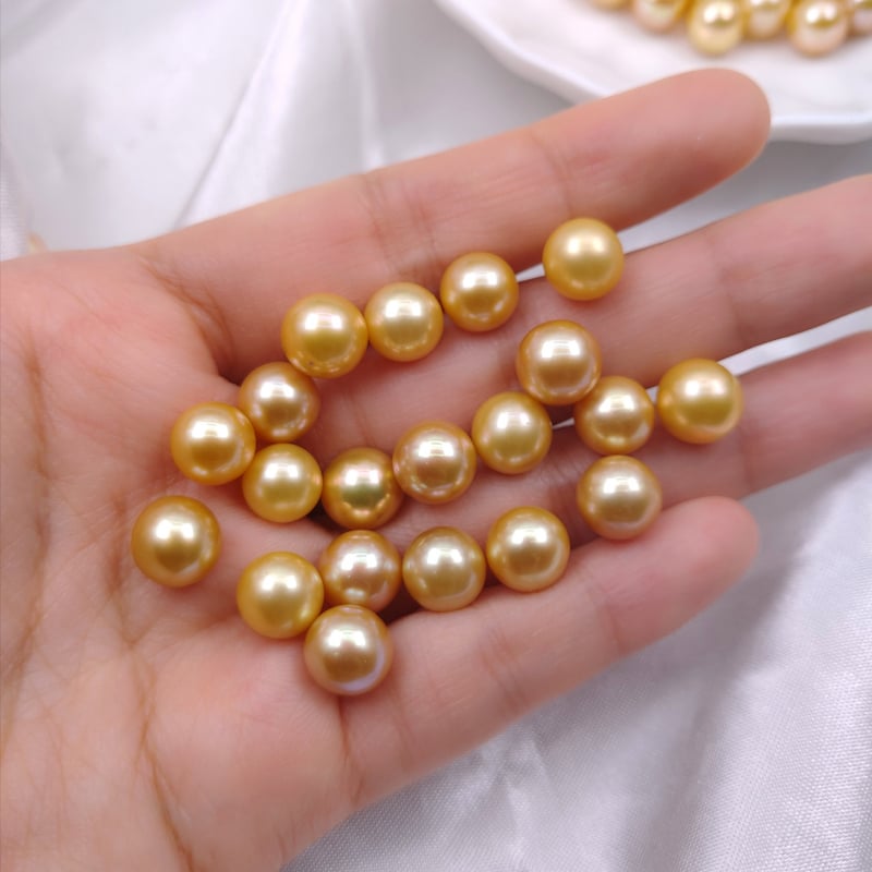 Hạt Ngọc Trai Edison Nước Ngọt Màu Vàng Champagne Ánh Kim – Viên Rời Cao Cấp Làm Phụ Kiện Trang Sức MADAME HIEN PEARLS HT021