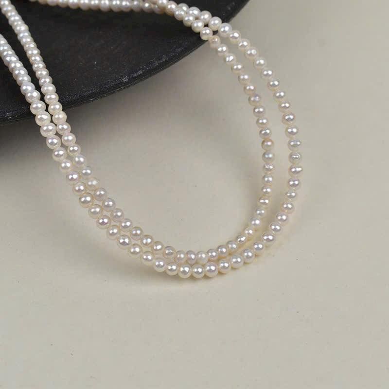 Vòng Cổ Ngọc Trai Tự Nhiên Tròn Nhí 2-3mm Khoá Bạc s925 Đính Mặt Chuông Bi Vàng - Vòng Cổ Thanh Lịch Phong Cách Hàn Quốc Cho Nữ MADAME HIEN PEARLS Cho Nữ CT074