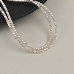 Dây Chuyền Vòng Cổ Khoá Bạc s925 Ngọc Trai Nhí Oval Hạt Gạo Tự Nhiên 2-3mm Mặt Chuông Bi Vàng Nhí - Ngọc trai Giá Sỉ Phú Quốc Thanh Lịch MADAME HIEN PEARLS Đáng Yêu CG083