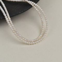 Set Bộ Trang Sức Ngọc Trai Hạt Tròn Nhí 2-3mm Khoá Cham Hạt Trai Chuông MADAME HIEN PEARLS Đáng Yêu SCG010