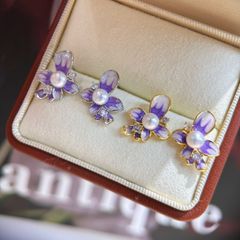 Nhẫn Hoa Lan Hồ Điệp Tím Nguỵ Hoa Ngọc Trai Tự Nhiên MADAME HIEN PEARLS Cho Nữ NN148