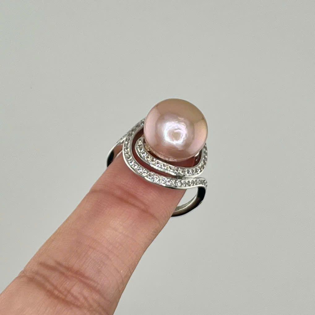 Nhẫn Ngọc Trai Tím Size Lớn 11-12mm Tự Nhiên Sang Trọng Quý Phái Ngọc trai Giá Sỉ Phú Quốc MADAME HIEN PEARLS NT027