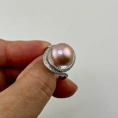 Nhẫn Ngọc Trai Tím Size Lớn 11-12mm Tự Nhiên Sang Trọng Quý Phái Ngọc trai Giá Sỉ Phú Quốc MADAME HIEN PEARLS NT027