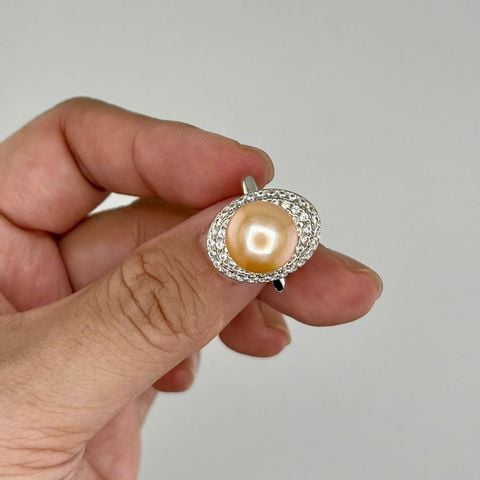 Nhẫn Ngọc Trai Oval Size Lớn 11-12mm Tự Nhiên Sang Trọng Quý Phái Ngọc trai Giá Sỉ Phú Quốc MADAME HIEN PEARLS NT028