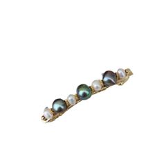 Kẹp Tóc Đính Ngọc Trai Thiên Nhiên Cao Cấp Phối Trắng Đen Lạ Mắt Tinh Tế MADAME HIEN PEARLS Cho Nữ PKT027