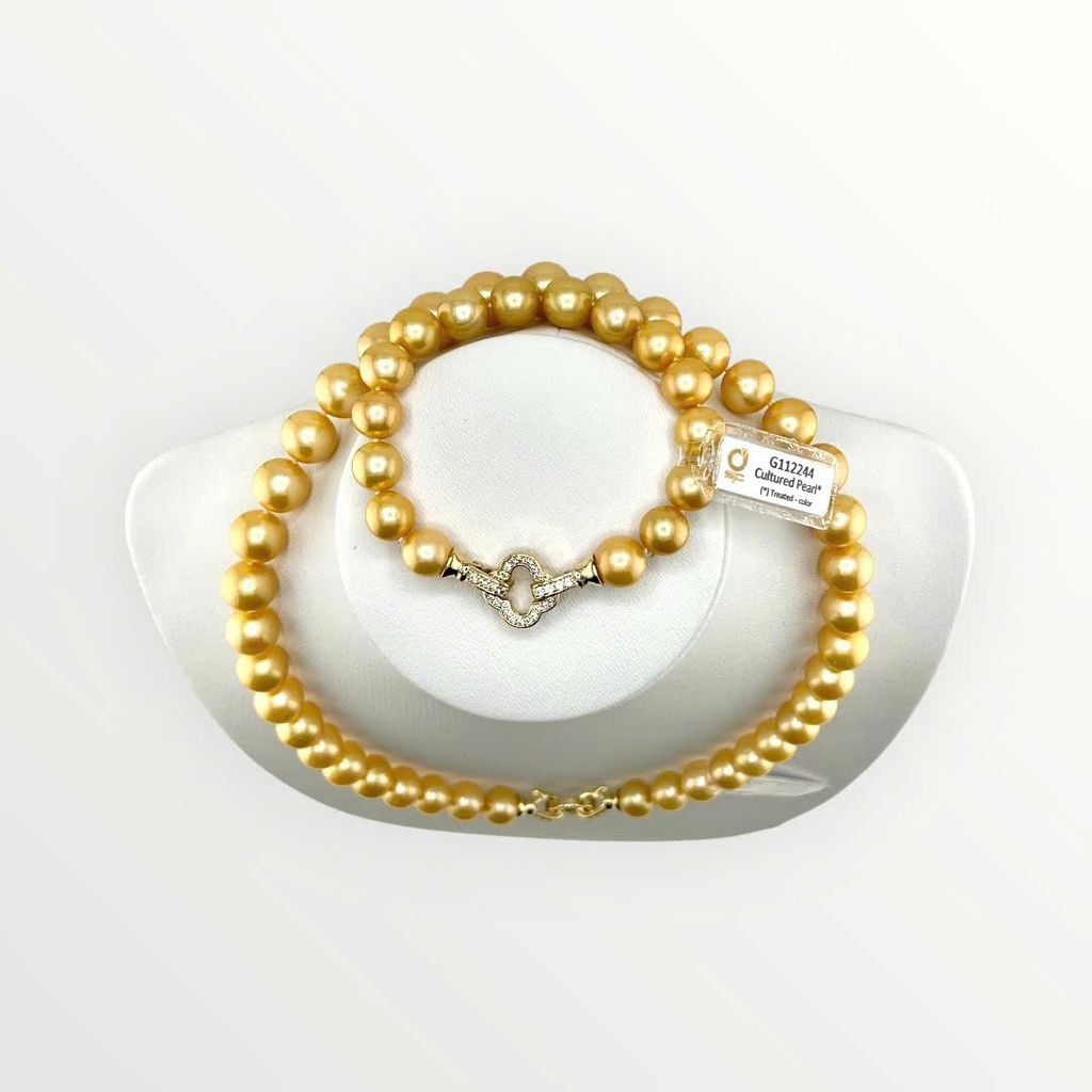 [Kèm kiểm định] Bộ Set Ngọc Trai VVIP Vòng cổ và Vòng Tay Bộ Trang Sức Ngọc Trai Vàng Tự Nhiên 9-12mm AAAAA Cao Cấp Ngọc Trai Phú Quốc Giá Sỉ SCT048