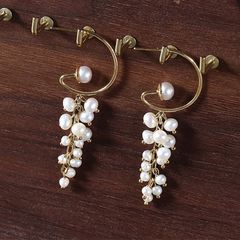 DESIGNER JEWELRY Bông Tai Tua Rua Ngọc Trai Tự Nhiên Chùm Nho Chốt C Thời Trang RUNWAY Sang Trọng MADAME HIEN PEARLS BTT130