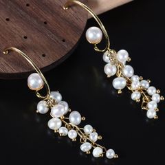 DESIGNER JEWELRY Bông Tai Tua Rua Ngọc Trai Tự Nhiên Chùm Nho Chốt C Thời Trang RUNWAY Sang Trọng MADAME HIEN PEARLS BTT130